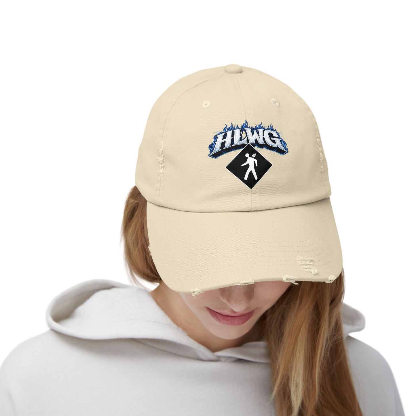 HLWG Flame + Logo Distressed Dad Hat