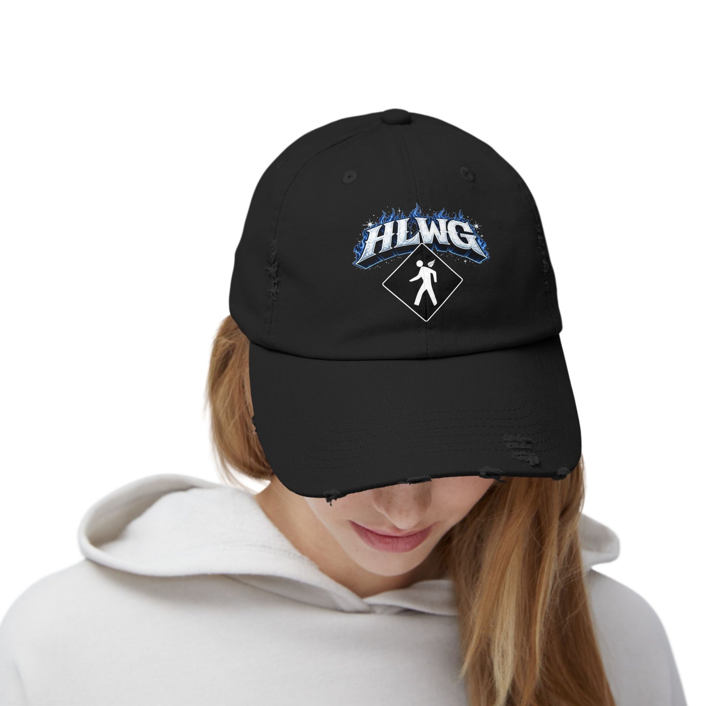 HLWG Flame + Logo Distressed Dad Hat