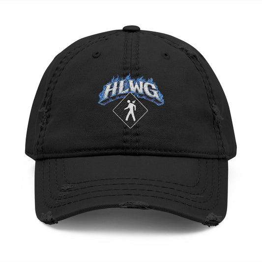 HLWG BLUE FLAME Distressed Dad Hat