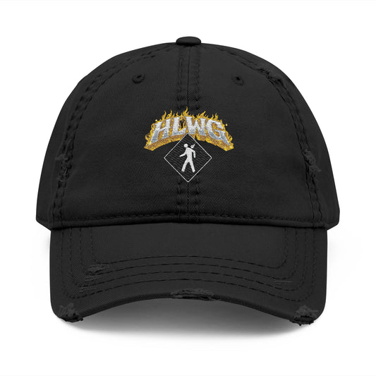 HLWG GOLD FLAME Distressed Dad Hat